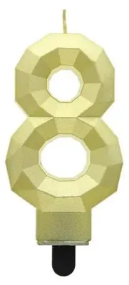 Image de Bougie « Chiffre 8 Diamant » 7,6 cm - Godan