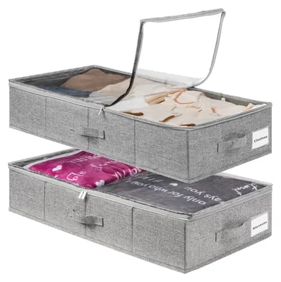 2 Aufbewahrungsboxen unter dem Bett, 83x43x15 cm, mit Deckel