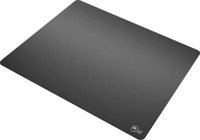 A dark gray mousepad is shown from a slightly elevated angle against a white background.