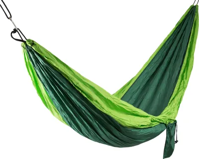 Produktbild von Hängematte aus Fallschirmnylon, 275x140 cm, grün-hellgrün, belastbar bis 300 kg