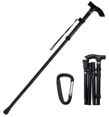 Produktbild von Solidchoice – Faltbarer Wanderstock mit Karabinerhaken