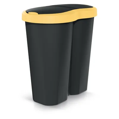 Image de Corbeille à déchets Compacta R Duo jaune/noir capacité 40L un compartiment deux couvercles NDRF40-1215C_S411