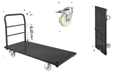 Obrázok produktu pre Plošinový vozík, vysoká nosnosť, robustná konštrukcia, rozmer 48 x 24 palcov