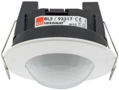 Productafbeelding van Bewegingsmelder voor binnenplafonds met 360° detectiebereik, model BL2-FT, 8 x 8 x 6,3 cm, wit