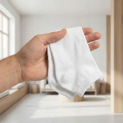 Obrázek produktu pro 10 párů pánských ponožek, bílé, krátké, bambusové, velikost 43–46