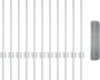 Produktbild von Möbel Schweißdrahtzaun mit 5 U-Pfosten Silber 0.6x25 m Stahl - Zaunzubehör 3336353