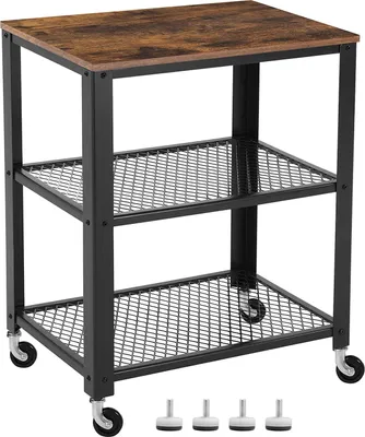 Obrázok produktu pre Bočný stolík na kolieskach 60 x 40 x 70 cm Rustic Brown