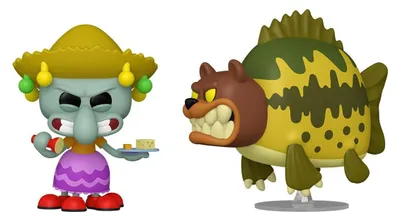 Productafbeelding van SpongeBob Schwammkopf POP! Animation vinyl figuur, 2-delig: Squidward & Sea Bear, 9 cm