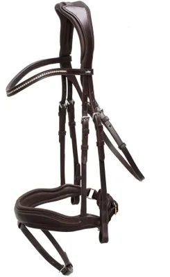 Zdjęcie produktu dla Schockemöhle Sports Anatomical Snaffle Stanford Snaffle Bridle Espresso / Silver WB