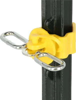 Produktbild von T-Pfosten-Isolator gelb mit Doppeleinhängung, Stück