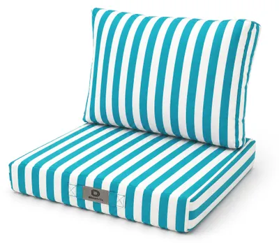 Immagine prodotto di Cuscini per salotto da giardino sfoderabili 50x50cm - Strisce turchesi