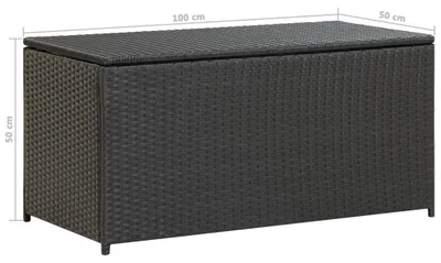 Produktbild von Gartenkiste - Aufbewahrungsbox - Kissenbox - Gartenaufbewahrungsbox - Gartenmöbelbox - Schwarzes, geflochtenes PE-Rattan