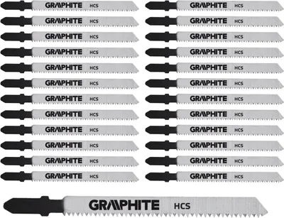 Produktbild von 25 x Graphite HCS Sägeblätter fur Holz 12 TPI T-Griff CrV-Stahl