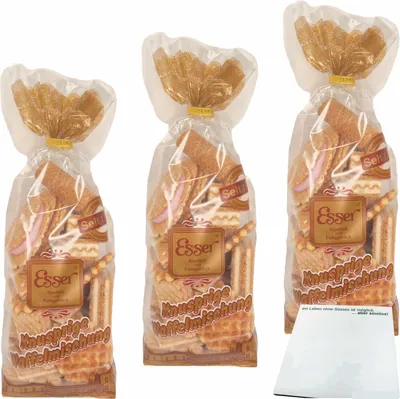 Produktbild von Esser Knusprige Waffelmischung 3er Pack (3x250g Beutel) + usy Block
