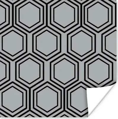 Produktbild von MuchoWow® Poster Sechseck - Linie - Muster 100x100 cm - Babyzimmer