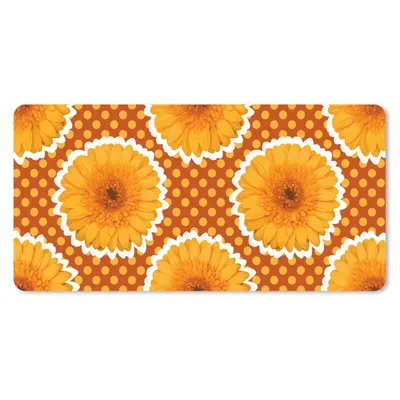 Produktbild von MuchoWow® Mauspad Mousepad Blumen - Punkte - Vintage - Muster 60x30 cm - Mousepads - Maus Mat - Pad - Mausunterlage - Nachhaltig