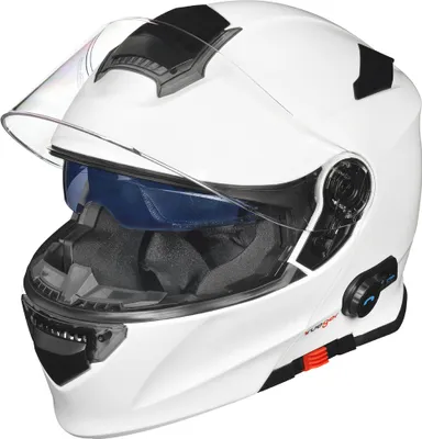 Produktbild von Bluetooth Intercom Sprechanlage Headset T-Com Klapphelm Jethelm Crosshem Integralhelm  Matt Weiß M (57-58)