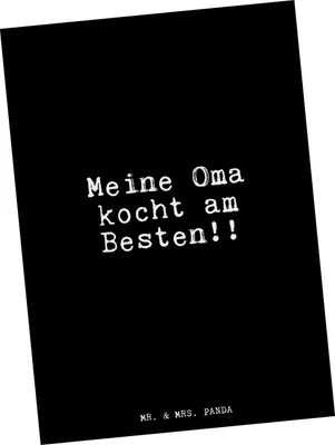 Produktbild von Mr. & Mrs. Panda Postkarte Meine Oma kocht am... - Schwarz - Geschenk, Ansichtskarte, Enkelkinder, Enkel, Fotokarte, Grußkarte, Ansichtskarten, Omi, Sprüche, Großeltern