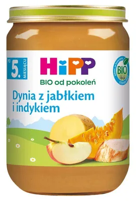 Produktbild von HiPP , Generationenqualität, Kürbis, Apfel und Pute, ab dem 5. Monat, 190 g