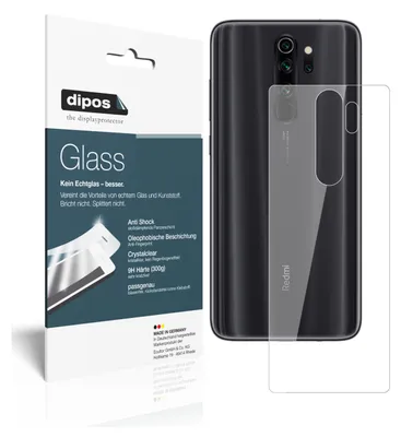 Produktbild von 1x Schutzfolie für Xiaomi Redmi Note 8 Pro Rückseite - Anti-Shock 9H Folie dipos Glass Kunststoffglas
