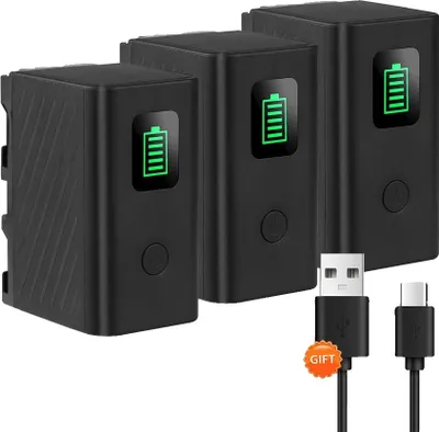 Zdjęcie produktu dla Akumulator do aparatu fotograficznego, duża pojemność, ładowanie przez USB, 3 sztuki baterii F750