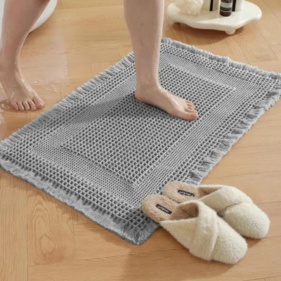 Productafbeelding van Badmat 50x80 cm, lichtgrijs, sneldrogend, antislip, wasbaar, zacht