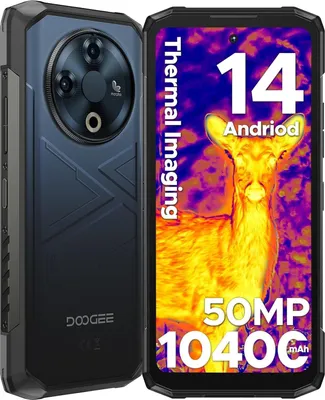 Produktbild von DOOGEE Fire 6 Wärmebildkamera Outdoor Handy Ohne Vertrag 16GB+256GB/2TB 10400mAh 6,56" 4G Android 14 Outdoor Smartphone IP68, Blau
