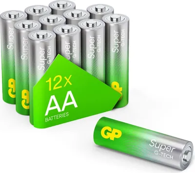 Image de Piles AA super alcalines GP, 15 A/LR6, paquet de 12