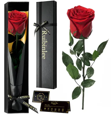 Productafbeelding van Echte Roos Geschenk - Bewaard in Luxe Doos - Luminous Rood