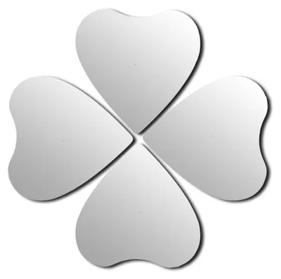 Image de Lot de 4 miroirs avec cœurs 20 x 20 cm 2 mm - uni - Tendance
