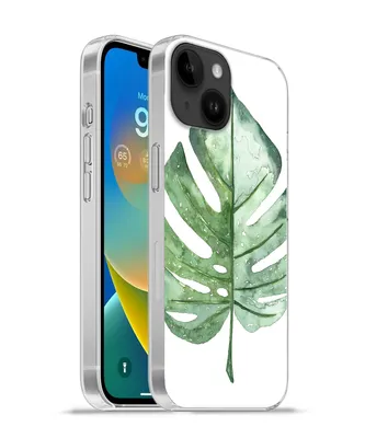 Produktbild von MuchoWow® Handyhülle Schutzhülle Hülle für Apple iPhone 14 - Softcase Aquarell - Monstera - Blatt Silikon Softcase Handy Hülle - Mobiltelefonhülle