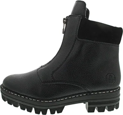 Produktbild von Rieker Damen Stiefeletten Blockabsatz Reißverschluss 76161, Größe:41 EU, Farbe:Schwarz