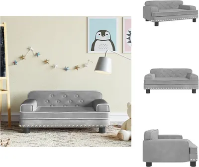 Produktbild von vidaXL Kindersofa Hellgrau 70x45x30 cm Samt - Baby- & Kleinkindmöbel