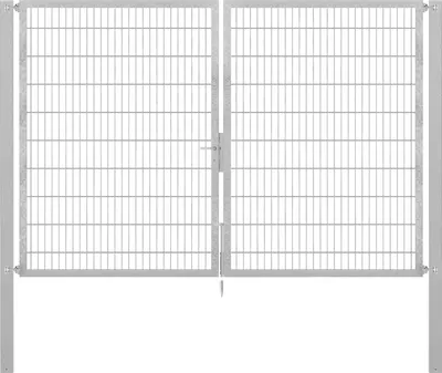 Produktbild von Alberts Doppeltor Flexo Plus mit Zubehör, zum Einbetonieren, feuerverzinkt, Breite 300 cm, Höhe 200 cm, Pfostenstärke 100 x 100 mm