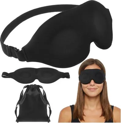 Zdjęcie produktu dla Maska do spania z pianki memory 3D - regulowana, całkowicie zaciemniająca