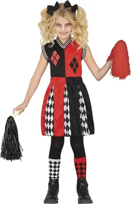 Immagine prodotto di Fiestas Guirca - Costume da cheerleader audace per bambina FG1405 (116) (rosso/nero)