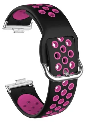 Obrázek produktu pro Silikonový náramek – náhradní řemínek pro chytré hodinky Watch Fit 4/4 Pro – 20 cm – zapínání na sponu – černá a růžová barva