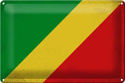 Produktbild von Blechschild Flagge Kongo 30x20cm Flag of the Congo Vintage