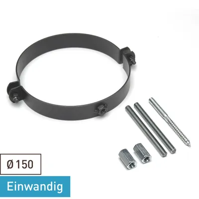 Produktbild von Raik Basic Rauchrohrschelle 150mm gussgrau für Rauchrohr / Ofenrohr