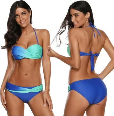 Zdjęcie produktu dla Bikini strój kostium kąpielowy push up figi komplet modelujące pośladki kostium L