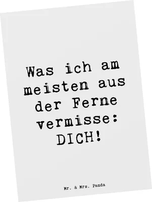 Produktbild von Mr. & Mrs. Panda Postkarte Spruch Heimweh Dich - Weiß - Geschenk, Zitat, Fotokarte, Ansichtskarte, Gefühl, Zuhause, Trost, Erinnerung, Motivation, Herzenskraft, Grußkarte