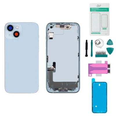 Produktbild von iPhone 14 Gehäuse mit Backcover Blau - Set