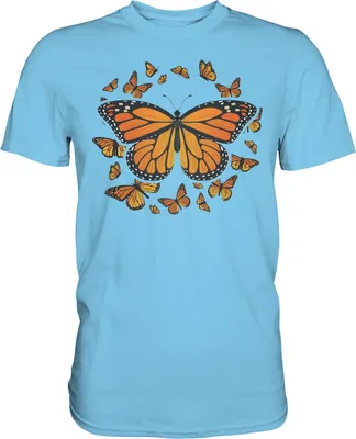 Produktbild von Frauen Monarch Schmetterling T-Shirt – Sky Blue / L
