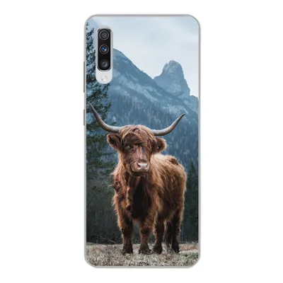 Produktbild von MuchoWow® Handyhülle Schutzhülle Hülle für Samsung Galaxy A70 Schottische Highlander - Tiere - Landschaft Silikon Softcase Handy Hülle - Schutzhaube
