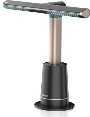 A Shark brand bladeless fan is shown against a white background.