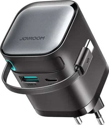 Zdjęcie produktu dla Ładowarka sieciowa ze zwijanym kablem 65W Joyroom TCL02 GaN