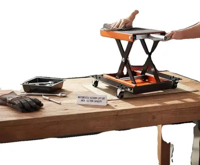 Image de Support pour moto, réglable en hauteur, en acier robuste, de couleur orange