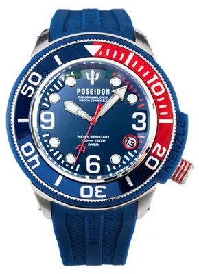 Produktbild von Kienzle Poseidon24 Taucheruhr Quarz Datum Edelstahl 45 mm Blau Analog