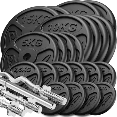 Obrázek produktu pro Sada zesílené činky a zátěžové desky Marbo Sport 173 kg