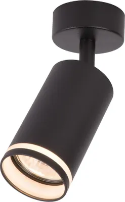 Immagine prodotto di Moderno faretto da soffitto rotondo nero, orientabile, 1xGU10 10W PIPE Milagro